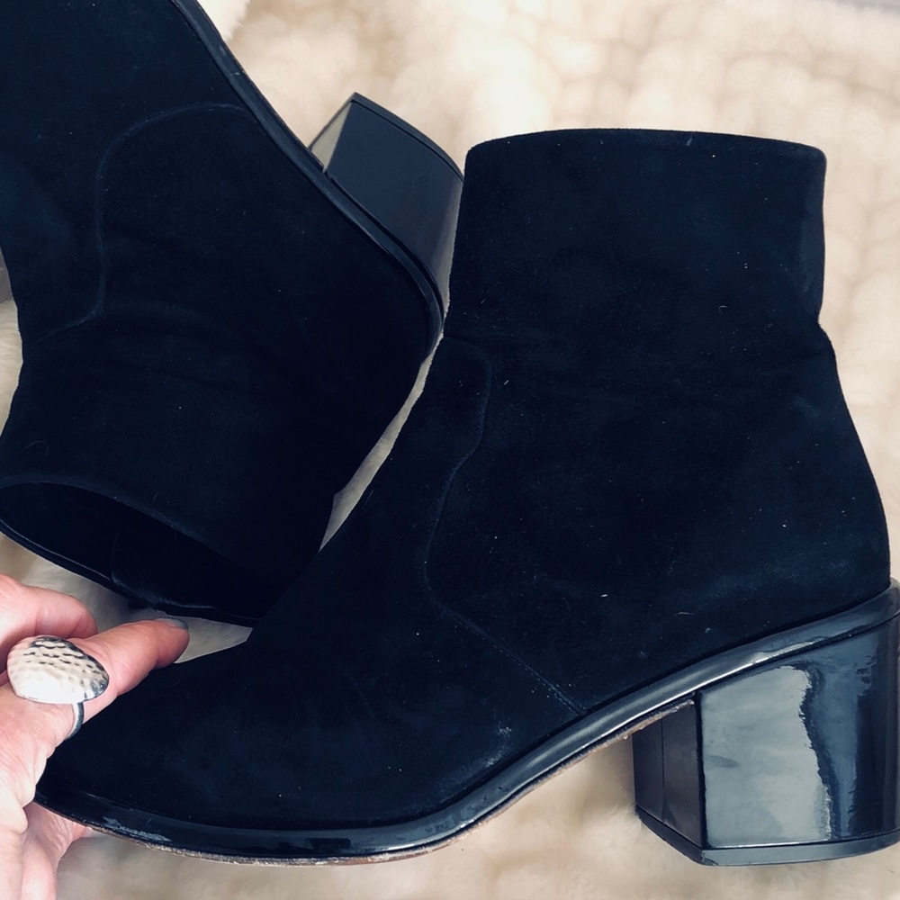 Robert Cleregie suede and patent leather boot